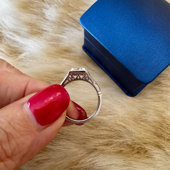 NWOT 935 silver & Moissanite engagement ring 5.75 - Picture 4 of 11